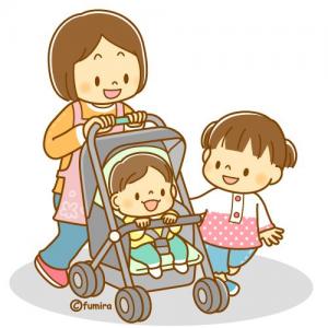 児・イラスト 散歩