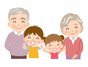 イラスト じぃじばぁば 孫