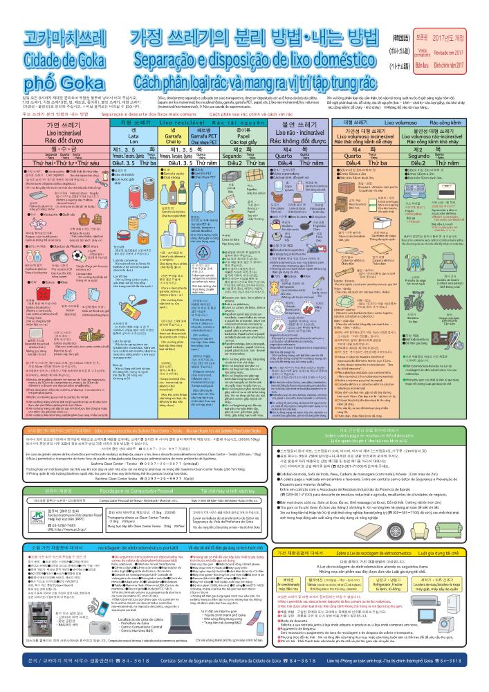 外国語版家庭ごみの出し方（韓国語・ポルトガル語・ベトナム語）